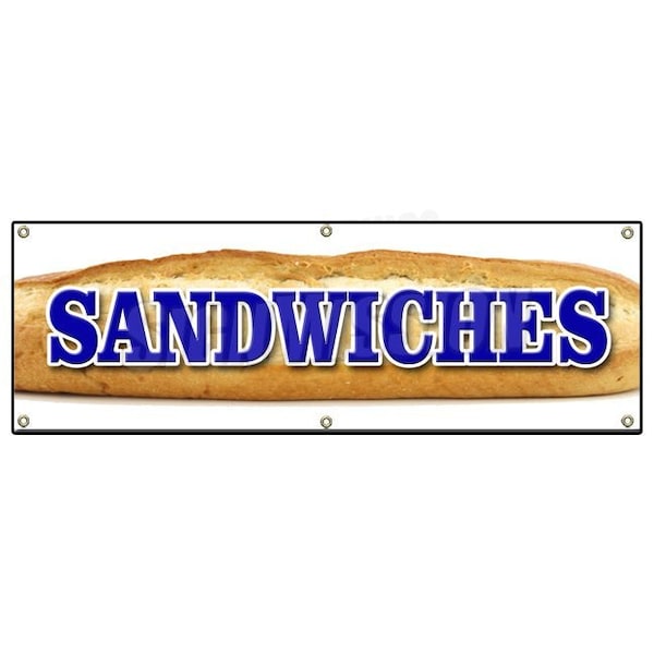 SANDWICHES BANNER SIGN bread restaurant deli coldcuts meats
